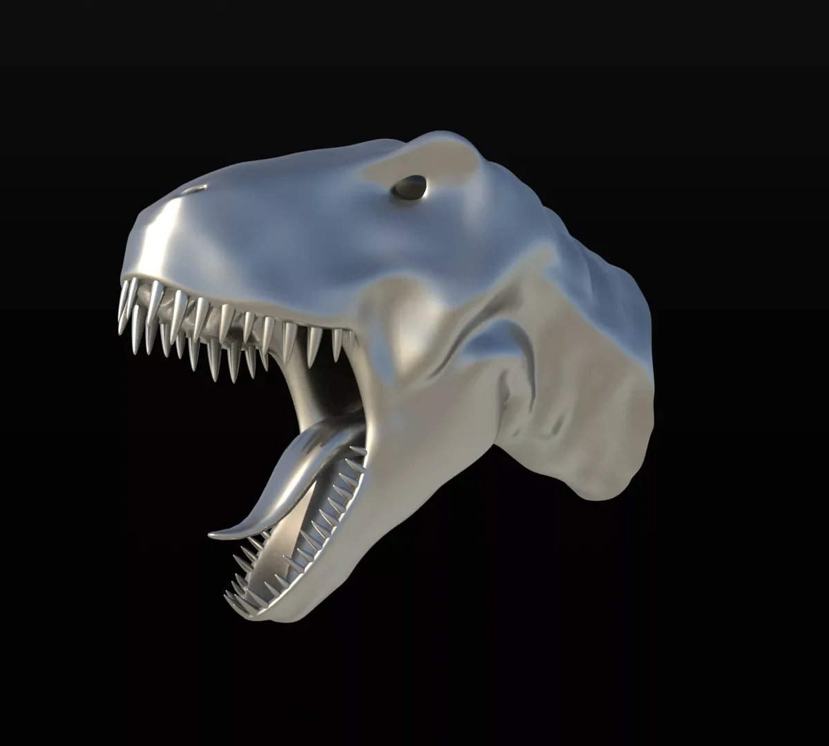 Trex Head Rigged & Animated 3D Model