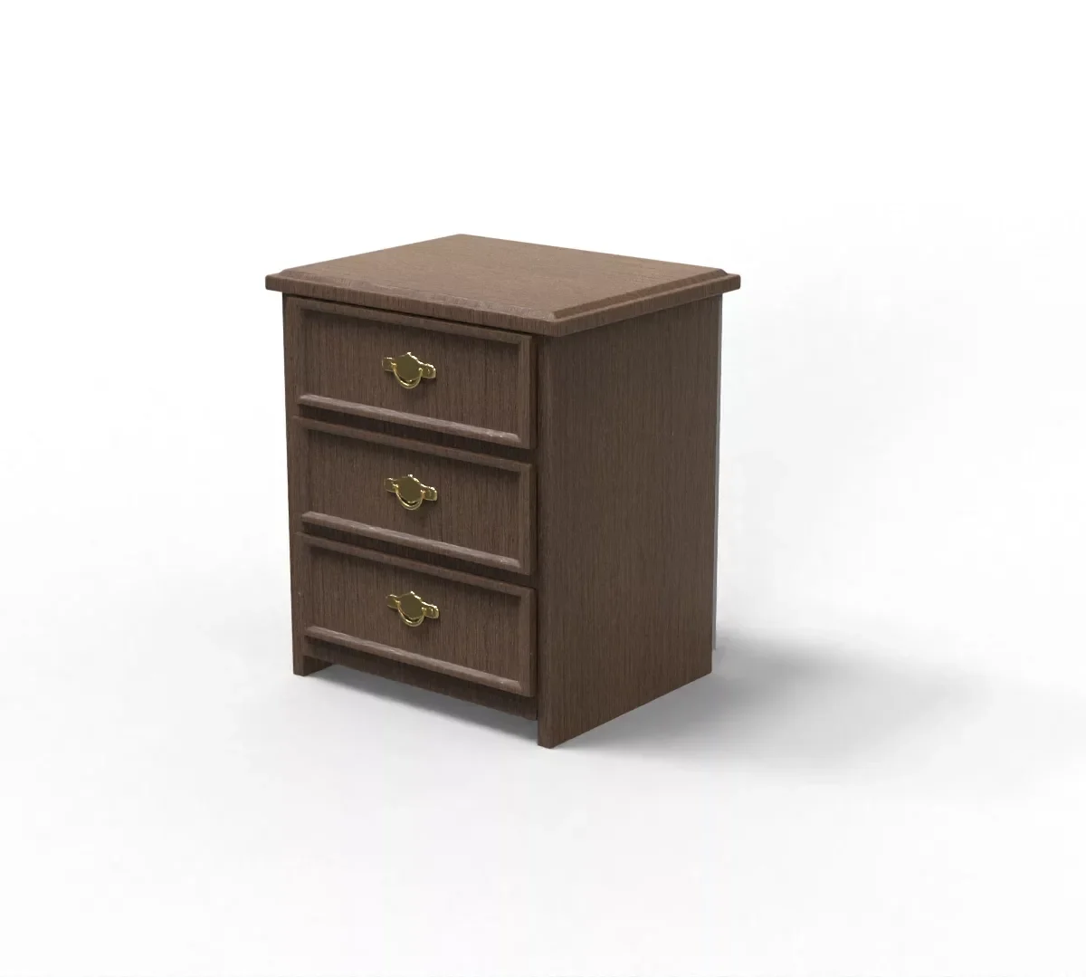 Nightstand With 3 Drawers 3D Model
