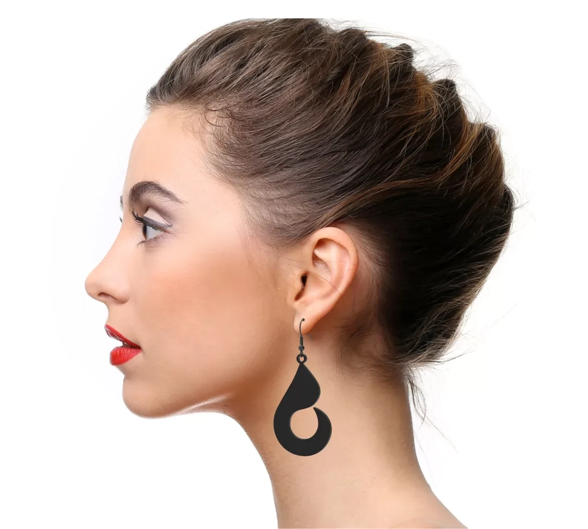 Abstract Drop Ear Ring 09 3D Print STL Files