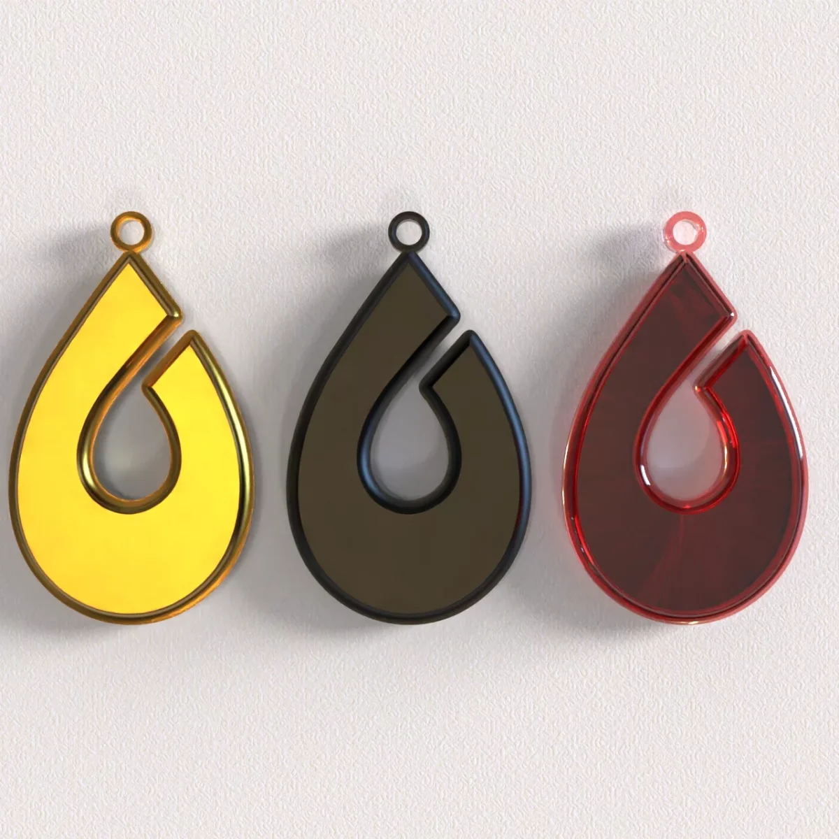 Abstract Drop Ear Ring 01 3D Print STL Files