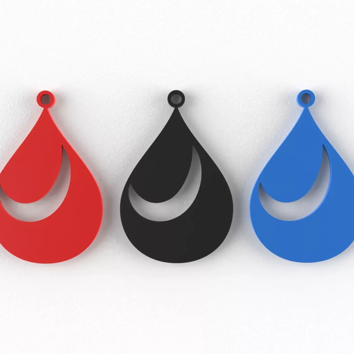 Abstract Drop Ear Ring 04 3D Print STL Files