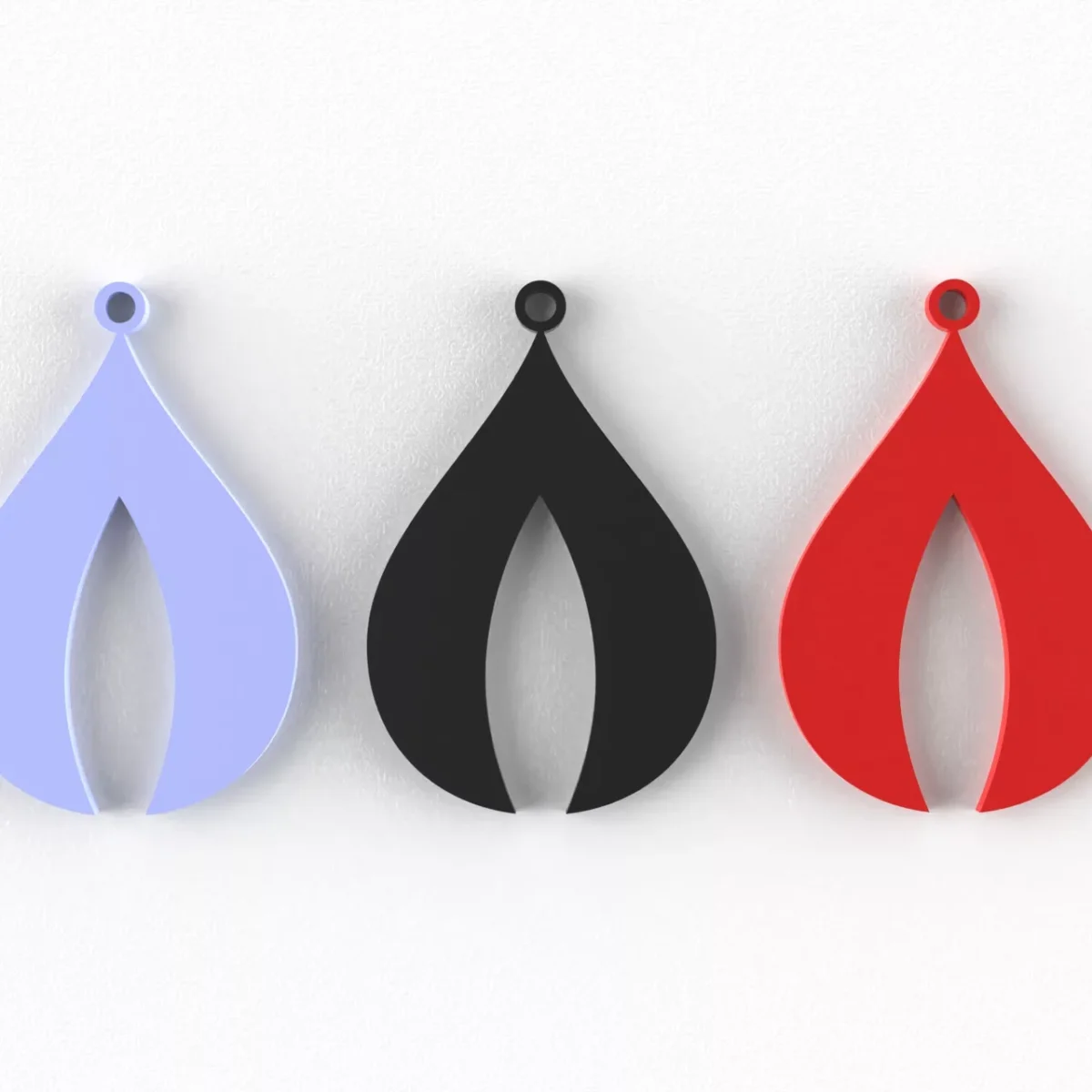 Abstract Drop Ear Ring 06 3D Print STL Files