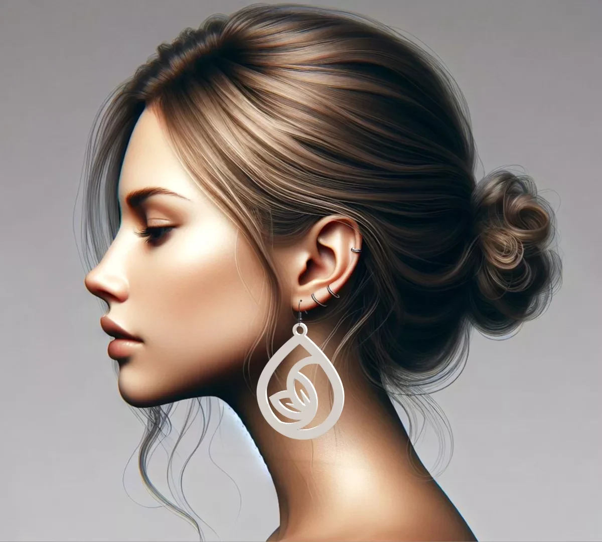 Celestial Symphony Drop Ear Ring 3D Print STL Files