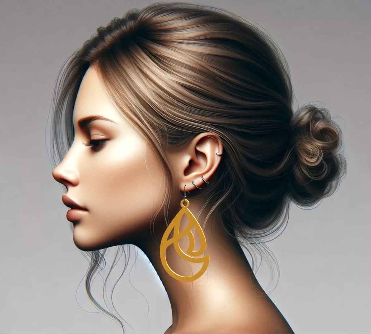 Illusionary Impact  Drop Ear Ring 3D Print STL Files