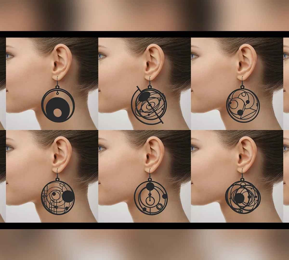 Geometric Shapes Ear Rings 3D Print STL Files